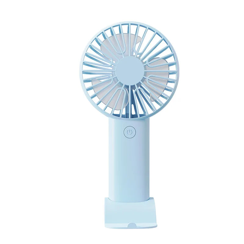 Summer Fashion Mini USB Charging Handheld Fan Desktop Small Fan With Mobile Phone Holder Portable And Simple Outdoor Small Fan