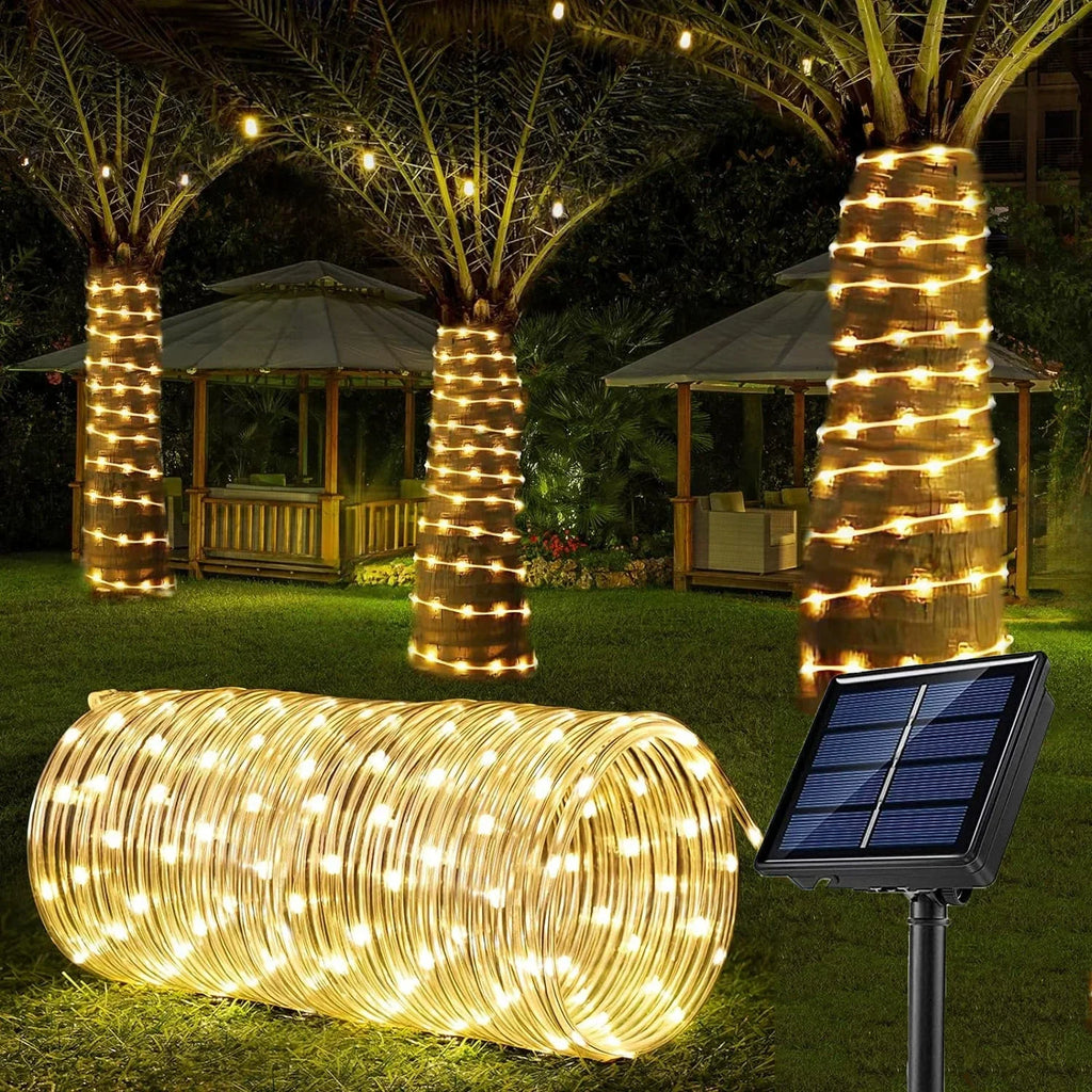 LED Rope Light String Solar Power Outdoor Fairy Lights