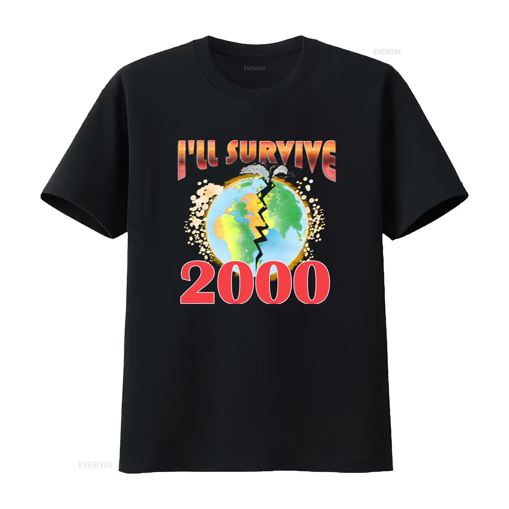 Vintage 90s T Shirt Puff Print Mens XL I'll Survive 2000 Long or