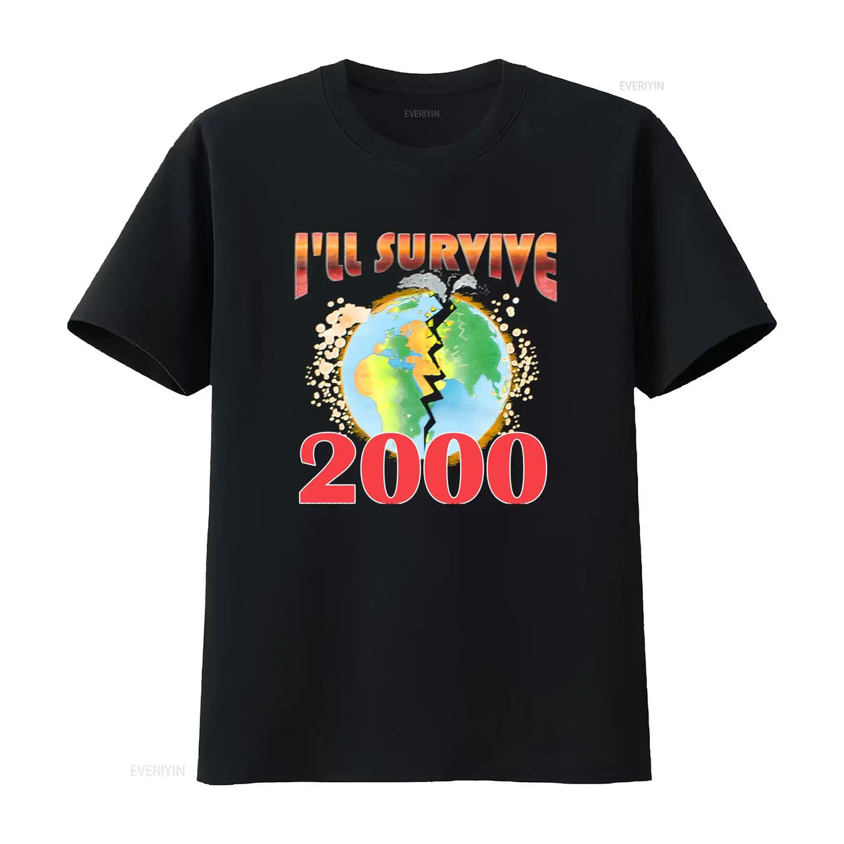 Vintage 90s T Shirt Puff Print Mens XL I'll Survive 2000 Long or