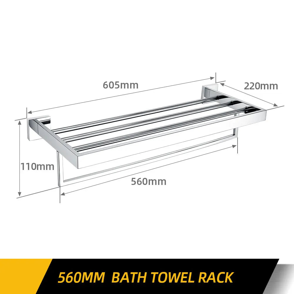 Polished Chrome Wall-mounted Stainless Steel Clothes Hook Toilet Paper Holder Towel Bar Kitchen Facilities Bathroom Accessories