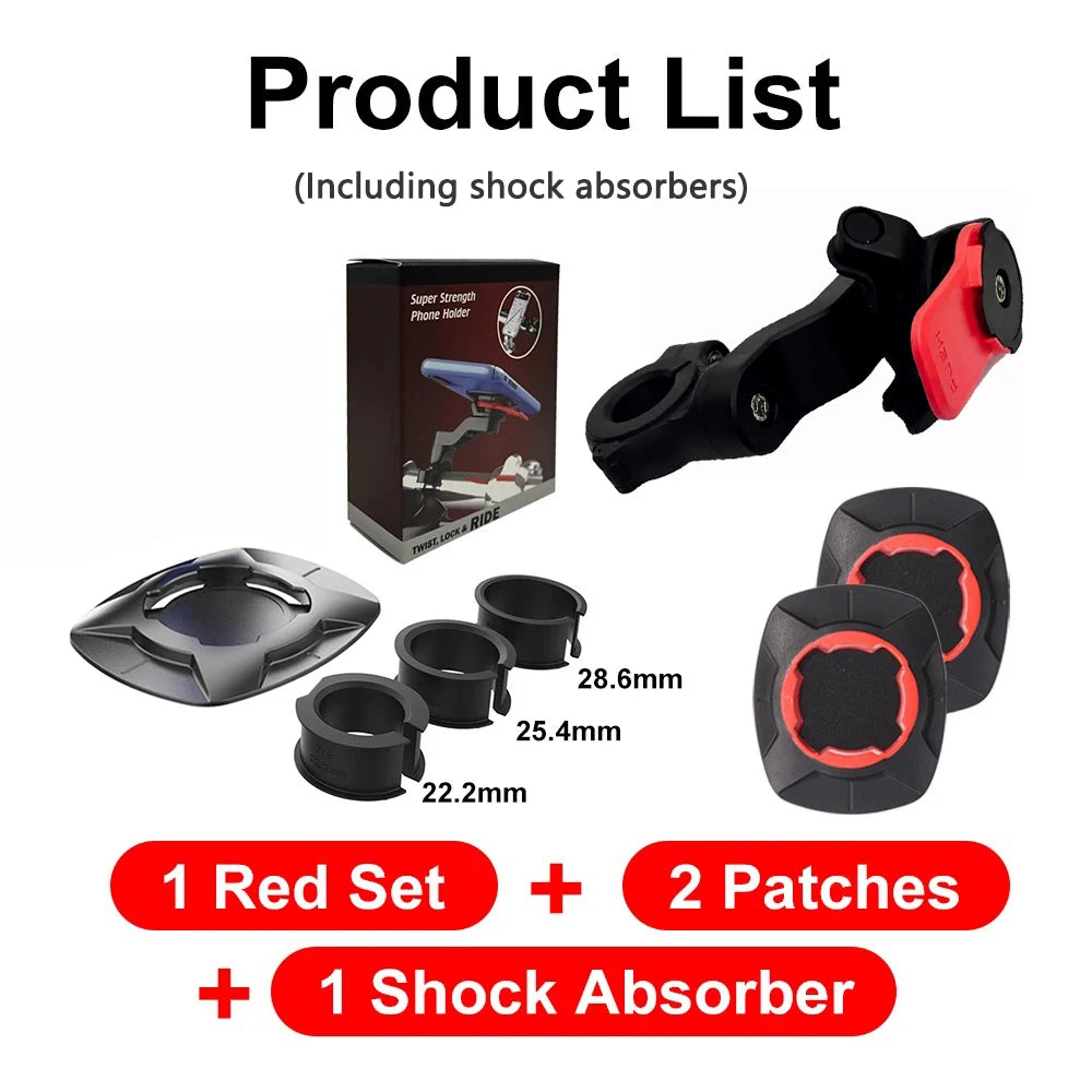 Bike Motorcycle Phone Holder Anti Shock 360° Stand Rotatable Mount Clamp for MTB 4Lock Scooter Cycling Accessories motorcycle