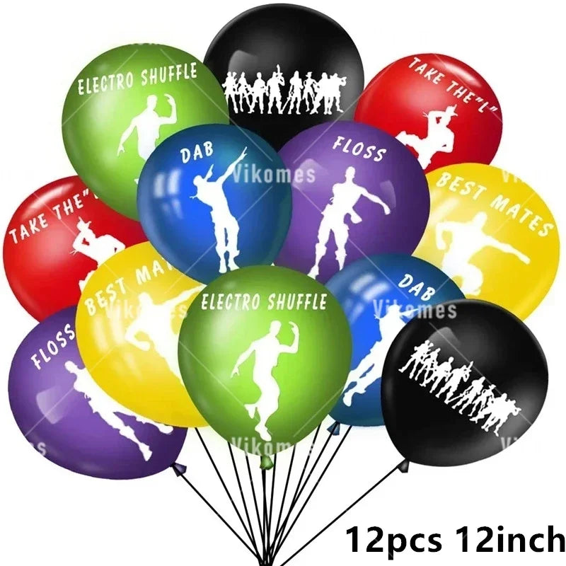 Fortnite Balloons Shooting Game Ballons Boy Girl Happy Birthday Banner Party Decoration Alpaca Llama Tableware Cake Topper Toy