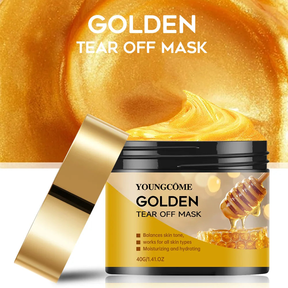Facial Gold Textured Whitening Mask Blackhead Remover Whitening Face Mask Deep Cleansing Hyaluronic Acid Moisturizing Skin Care