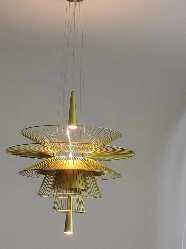 SANDYHA New Trend LED Chandelier Luxury Metal Cord Pendant Lighting for Parlor Living Dining Room Home Decor Home Hanging Lamp