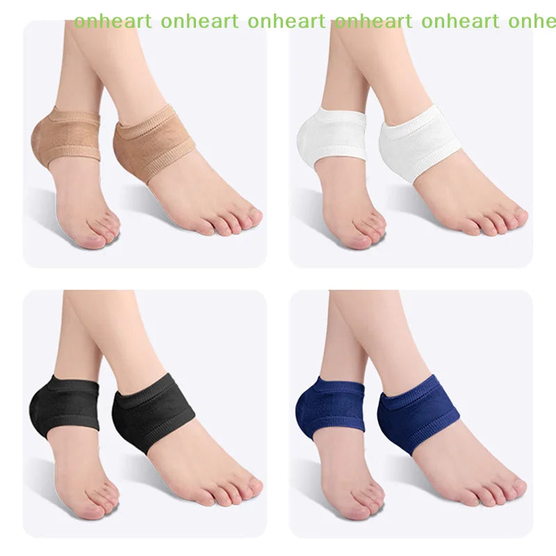 Heel Cups Plantar Fasciitis Support Feet Care Skin Repair Cushion Half-yard Socks Gel Silicone Heel Protector Sleeve Heel Pads