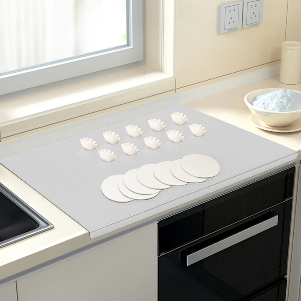 60x50cm Stainless Steel Chopping Board with L-Shaped Folded Edge