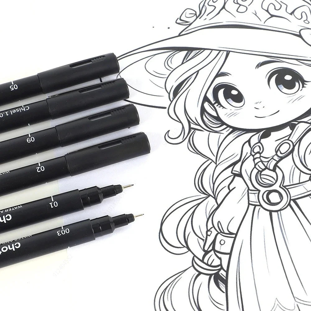 Fine Point Micro Pen Set, 15 Sizes