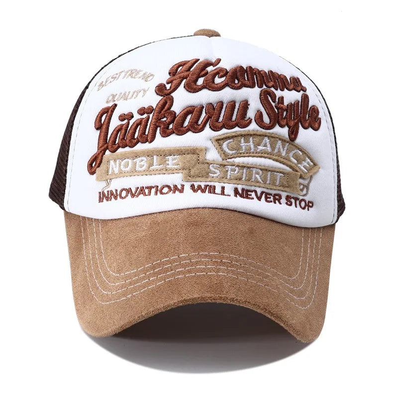 Summer Y2K Letter Embroidery Mesh Baseball Cap For Men