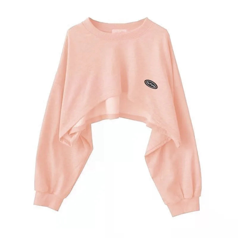 Oversized Crop Sweatshirt and Spaghetti Strap Top Women's Streetwear 2 Piece Set 4 Color Options Sweatshirts Kpop Casual Clothes