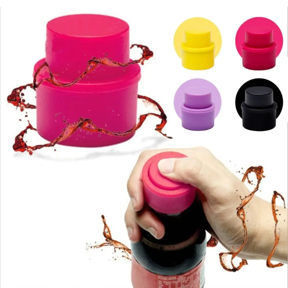1Pcs Inflatable Airtight Soda Cap Drink Sealer Bottle Stopper Frizzy Drink Reusable Bottle Cola Pump Cover Carbonation Keeper