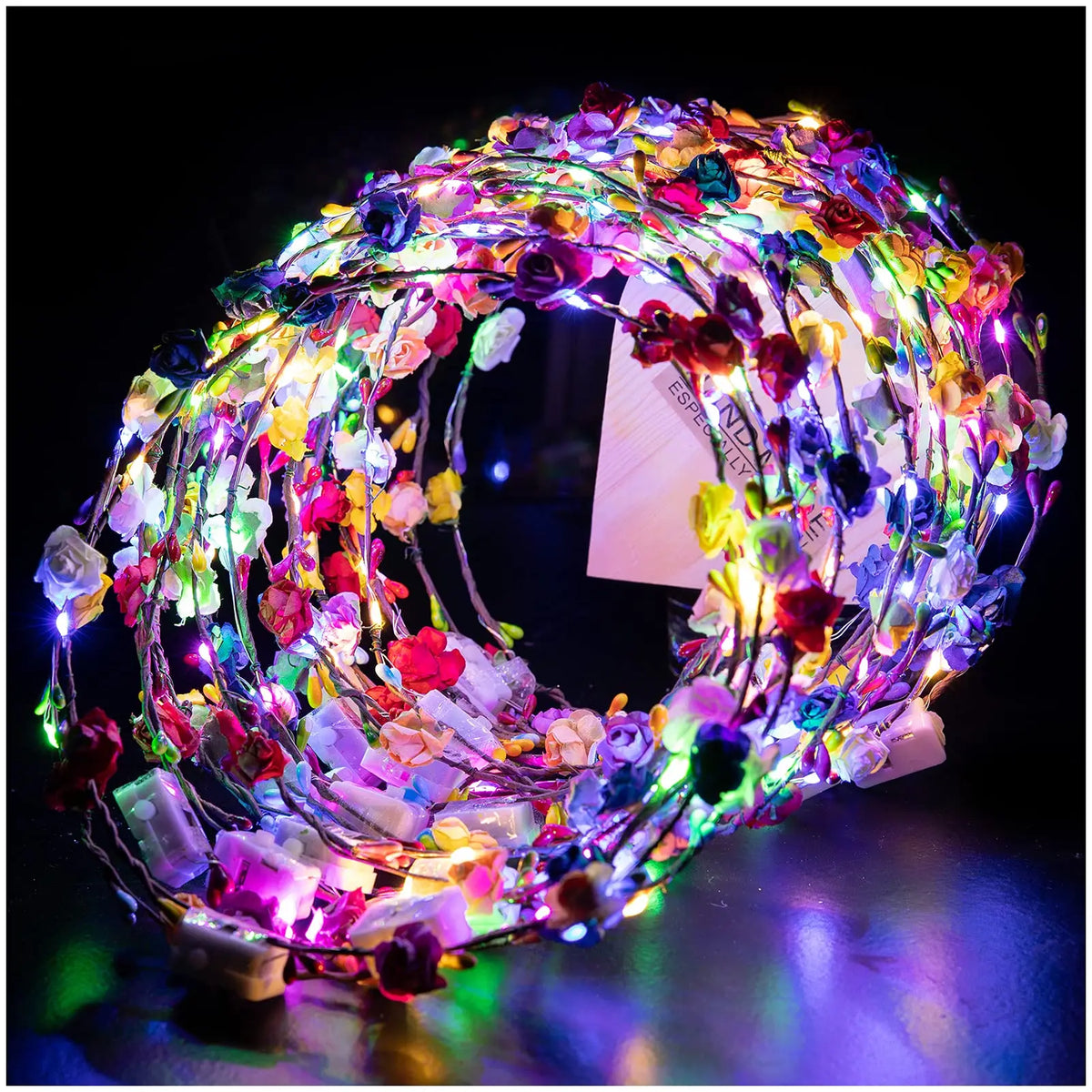 Paper Rose Wreath Set LED Light-up Headbands