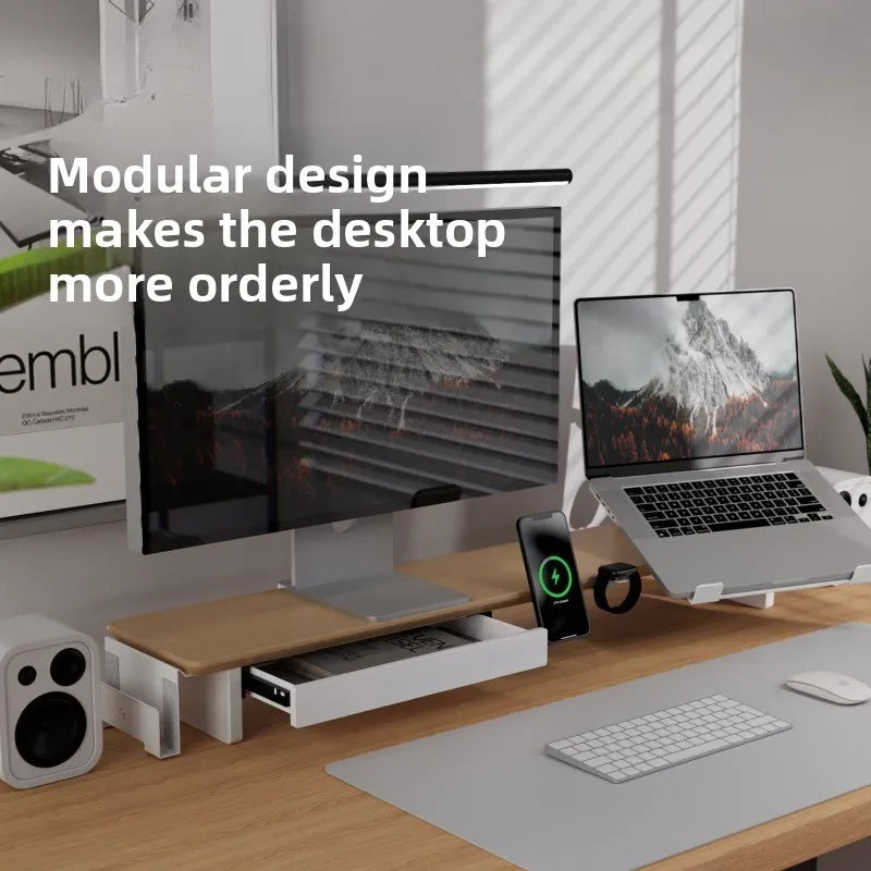 Modern Solid Wood Monitor Stand Riser Modular Computer Desk Organizer Ergonomic Computer Tables Z3 Pro Home Office System
