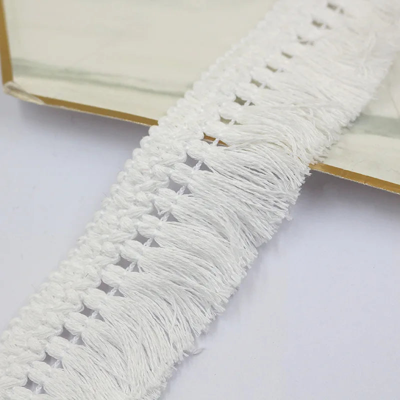 5Yard/Lot Color Cotton Fringed Lace Trim Tassel Wide 4CM Handmade DIY Garment Dress Scarves Curtain Tablecloth Sofa Accessories