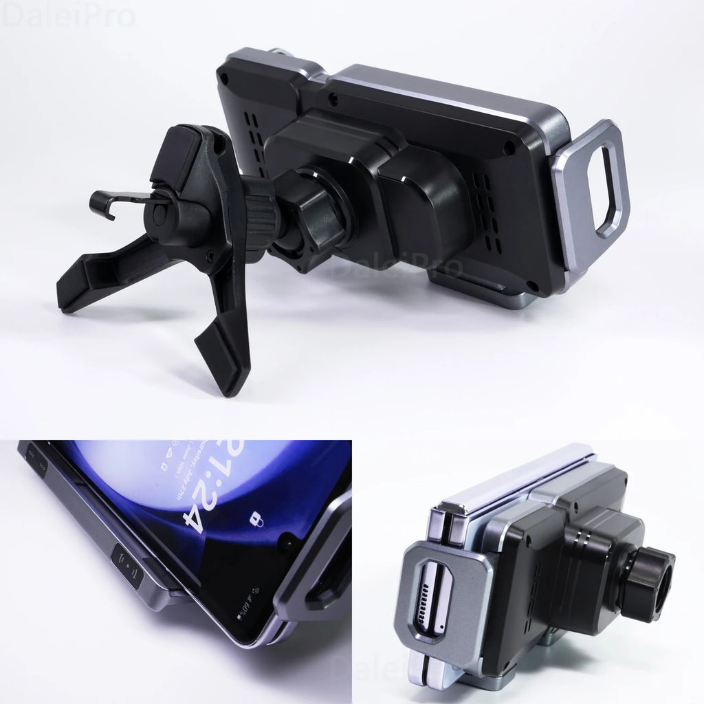 Foldable Phone Car Wireless Charger Mount Electric Clamping Rotation Universal Phone Holder For Galaxy Z Fold iPhone Xiaomi Pad
