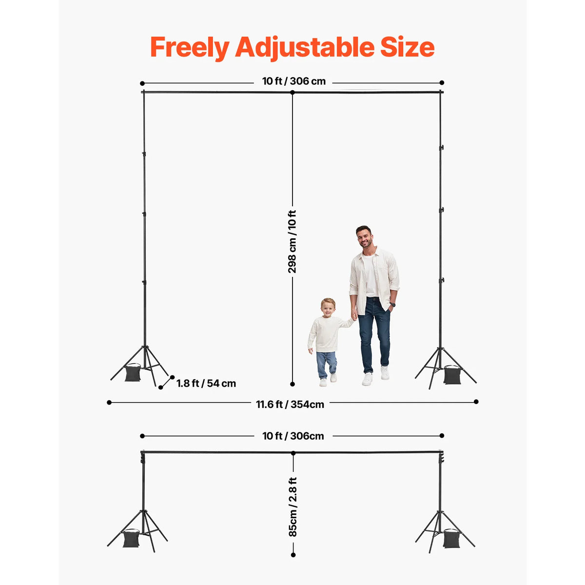 SucceBuy Backdrop Stand Adjustable Photo Backdrop Kit Heavy Duty