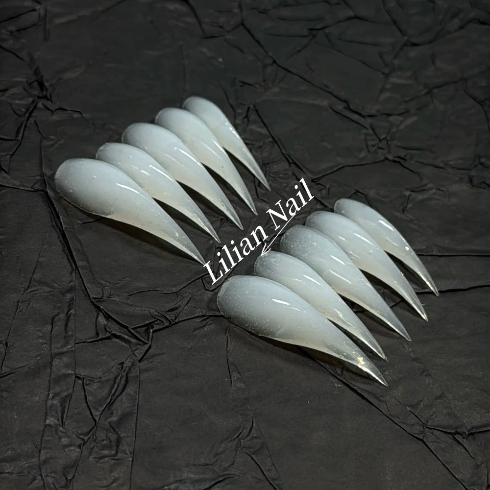 10Pcs Spice Girl Colorful Handmade Full Cover False Nail Y2K Long Dragon Shape Claw Cat Eyes Gradients Reusable Press On Nails