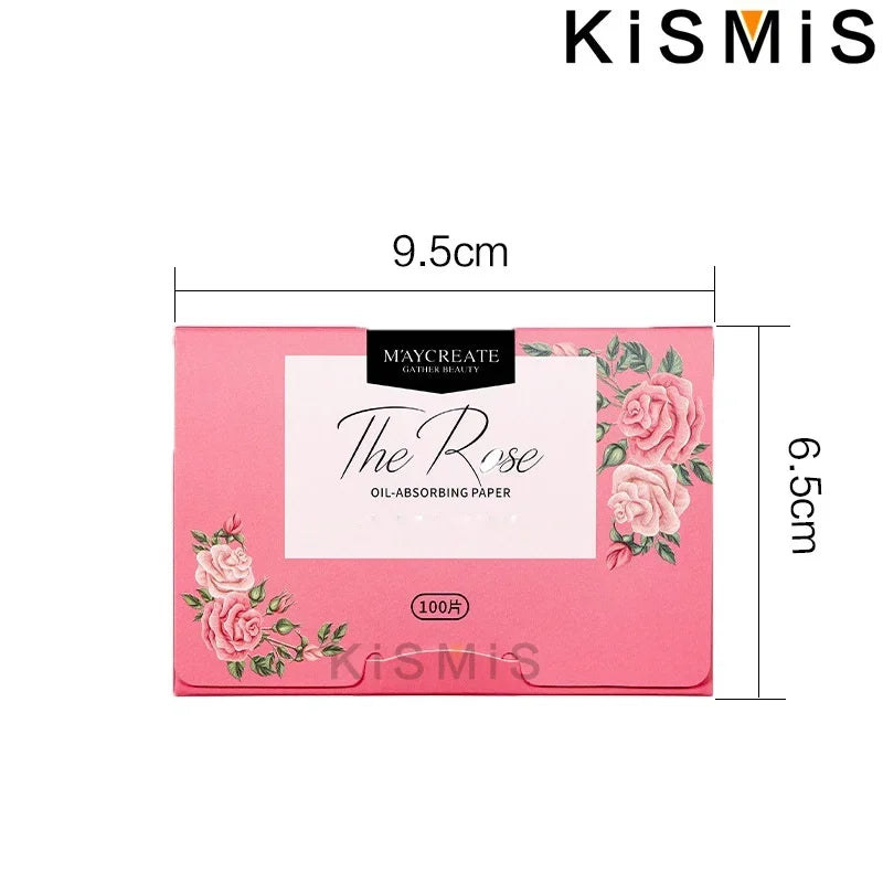100 Sheets Oil Blotting Paper for Face Absorbs Excess Shine and Oil Portable Matte Facial Tissues for Oily Skin Care