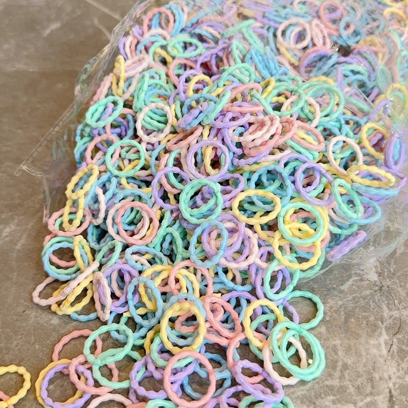 [50/100Pcs] Baby Rubber Band Does Not Hurt The Hair Small Thumb Ring High Elastic Thread Toddler Seamless Scrunchies Set