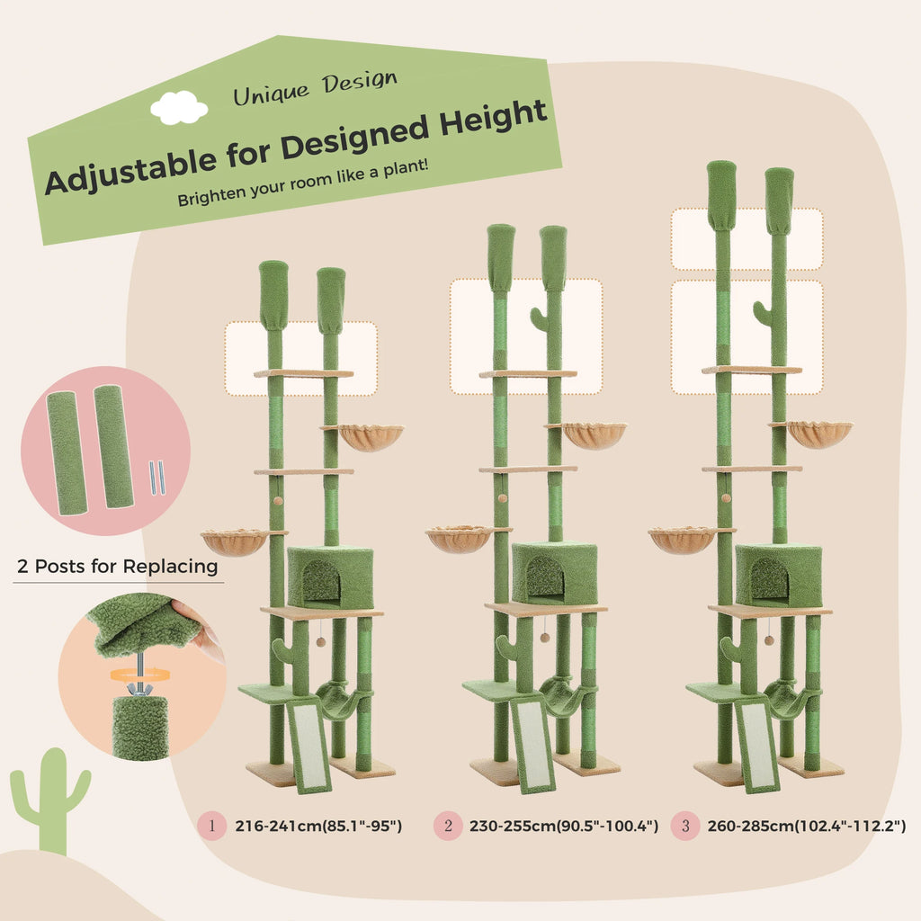 Cactus Cat Tree Floor to Ceiling Cat Tower 7