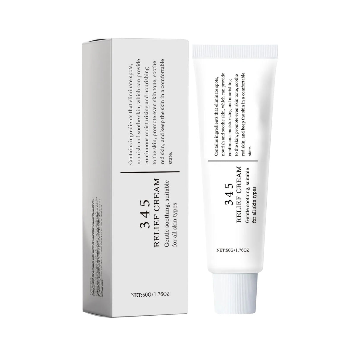 345 Relief Cream Reduce Redness Soothing Care Face Lifting Brightening Even Skin Tone Beauty Moisturizing Smooth Cream 50g