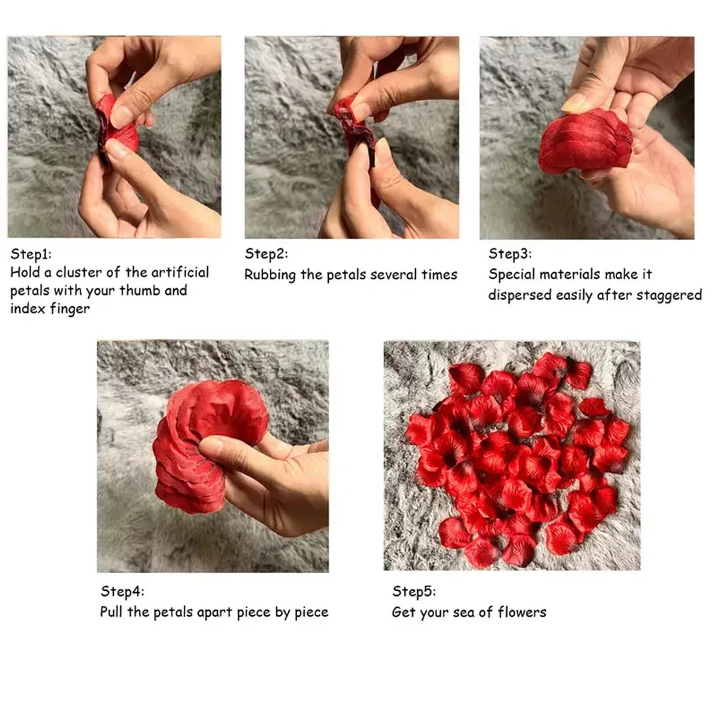 Colorful Artificial Rose Petals, Bulk