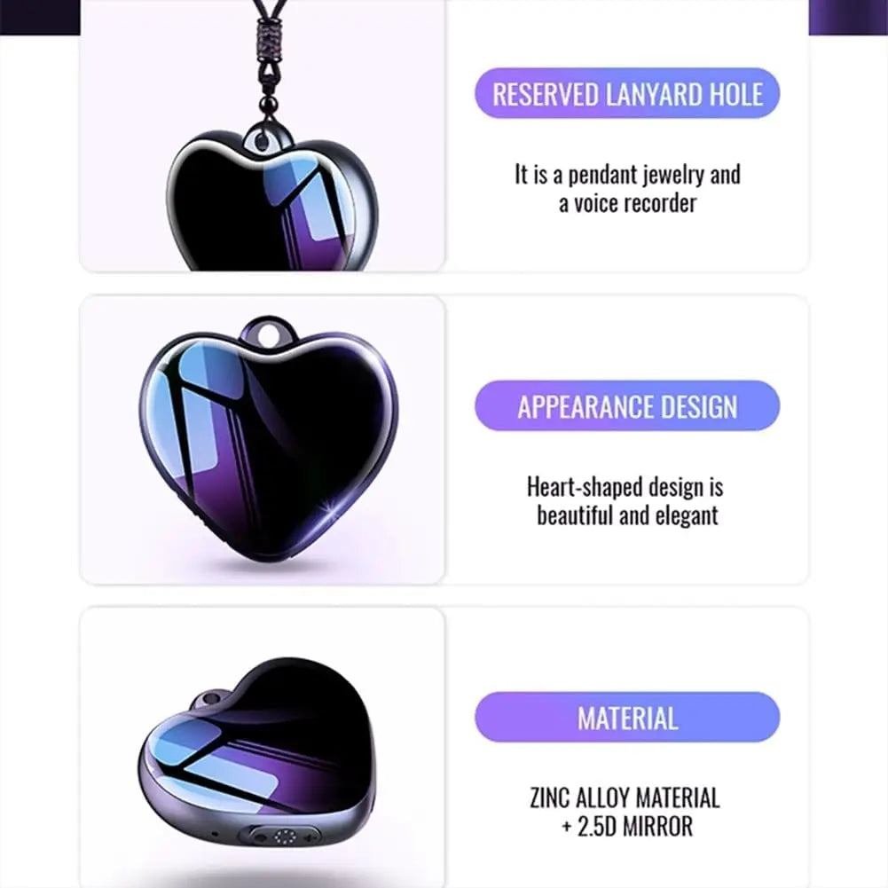 Heart Shape Voice Activated Recorder Timing Micro Recording