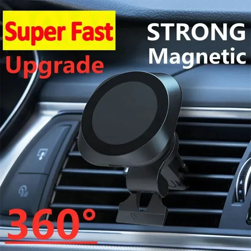 VIKEFON Magnetic Car Wireless Charger Stand Magnet Car Phone Chargers Holder Mount For iPhone 15-12 ProMAX Fast Charging Station