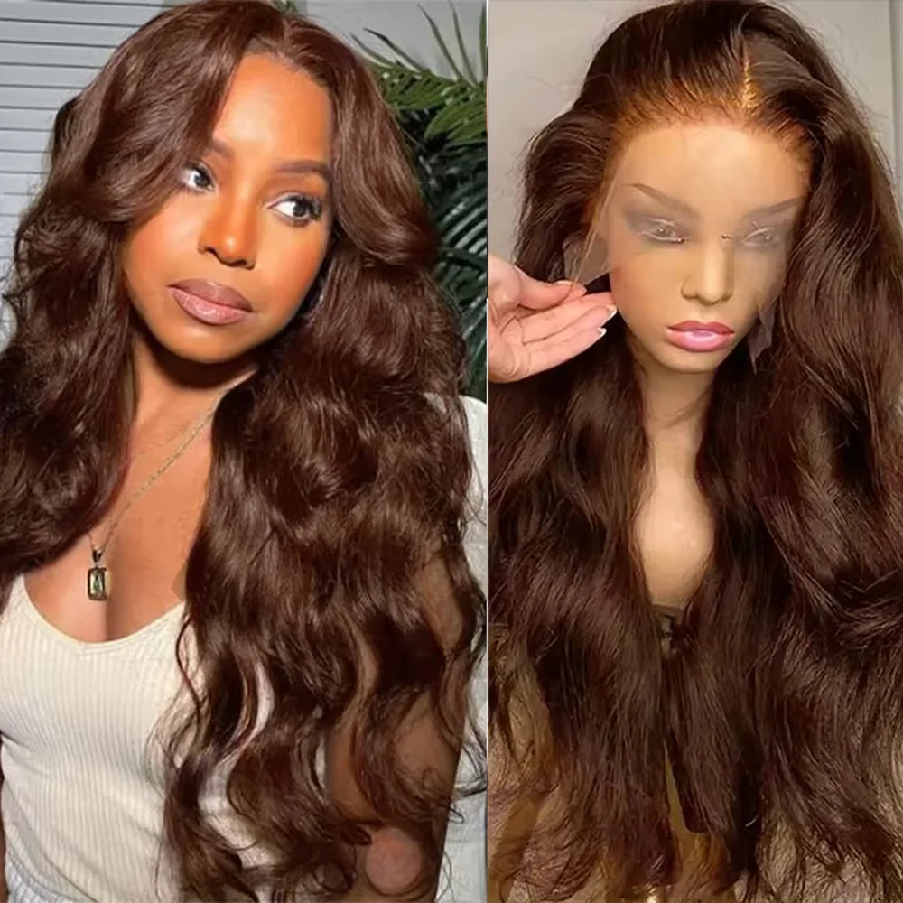 Chocolate Brown Body Wave HD Lace Front Wig