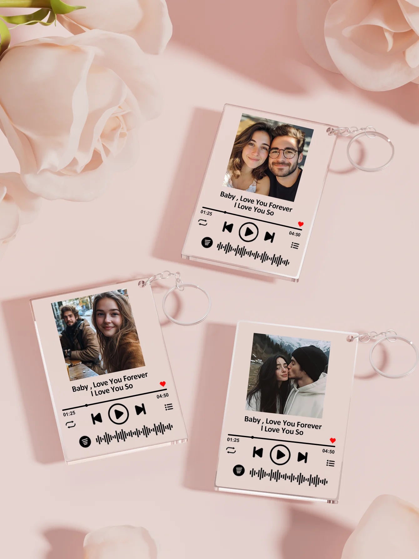Custom acrylic photo keychains, custom engraved photo keychains, custom photo and text keychains, surprise gifts