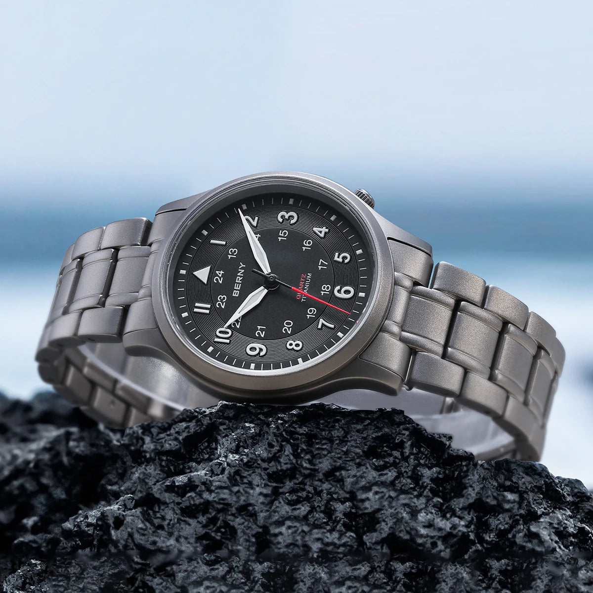 Berny Full Titanium Watches for Men Outdoor Quartz Men's
