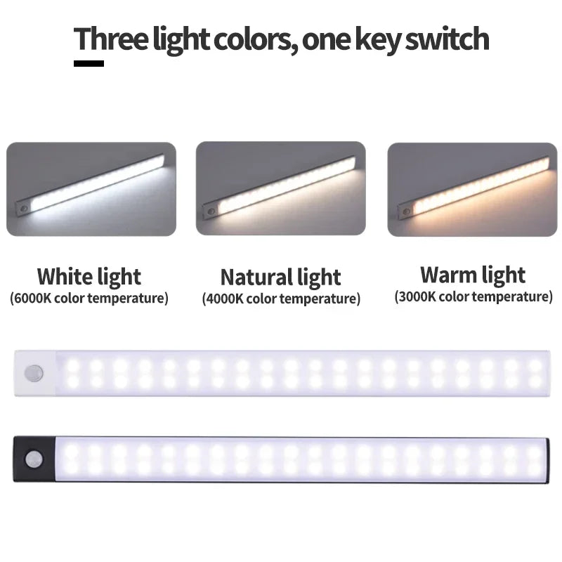 Sensor Light LED Wardrobe LED Light Decoration PIR Wireless Portable Light Hallway Charging USB Night Interior Lighting Lights