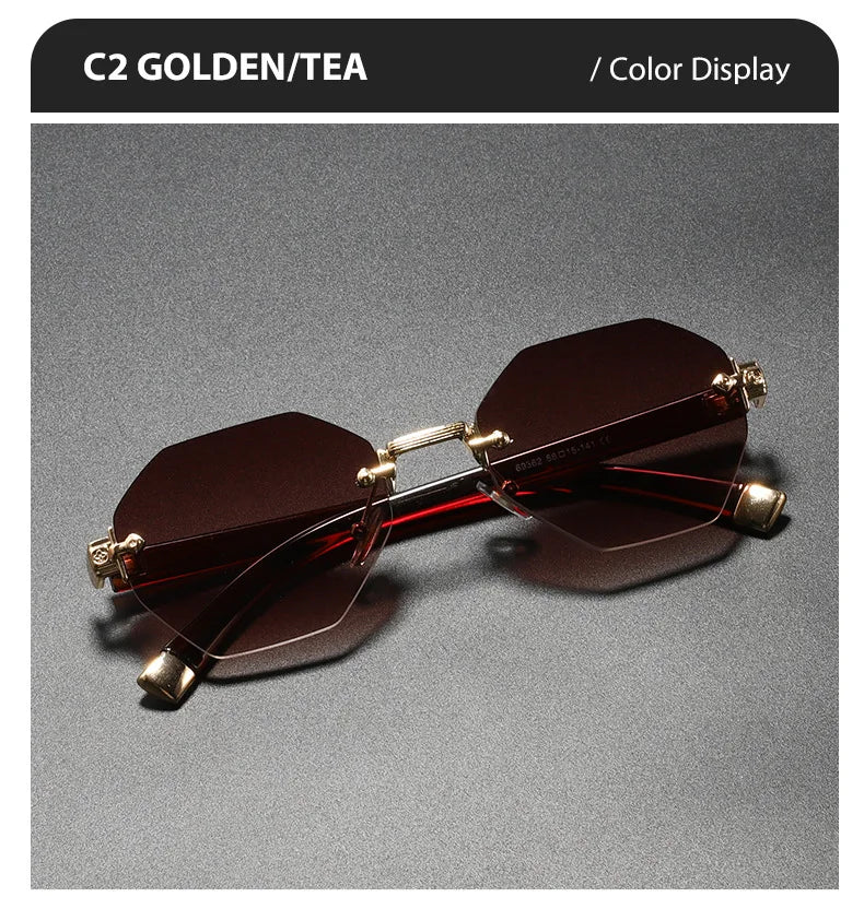 2025New Man Woman Rimless sunnies Gradient UV400 Fashion Trend Fashion Show Sun Glasses