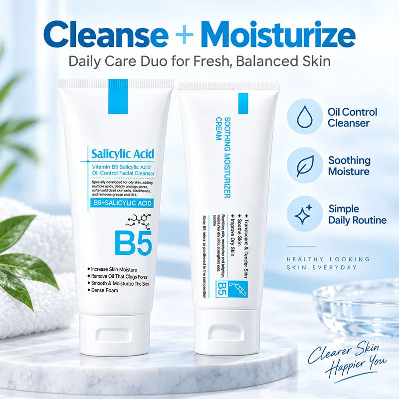 Vitamin B5 Salicylic Acid Facial Cleanser and Moisturizing Cream