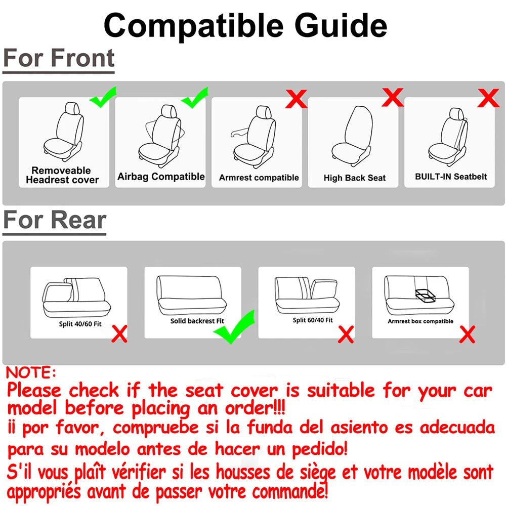 AUTO PLUS  Car Seat Covers Universal Size Fit For Most Car Suv Truck Van Car Accessories Interior Seat Covers For Car Full Set