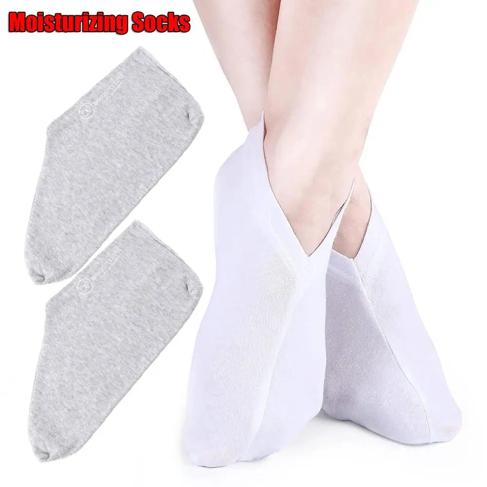 Rough Skin Sleep Socks Soft for Skin Care White Grey Spa Socks Moisturizing Socks Overnight Moisture