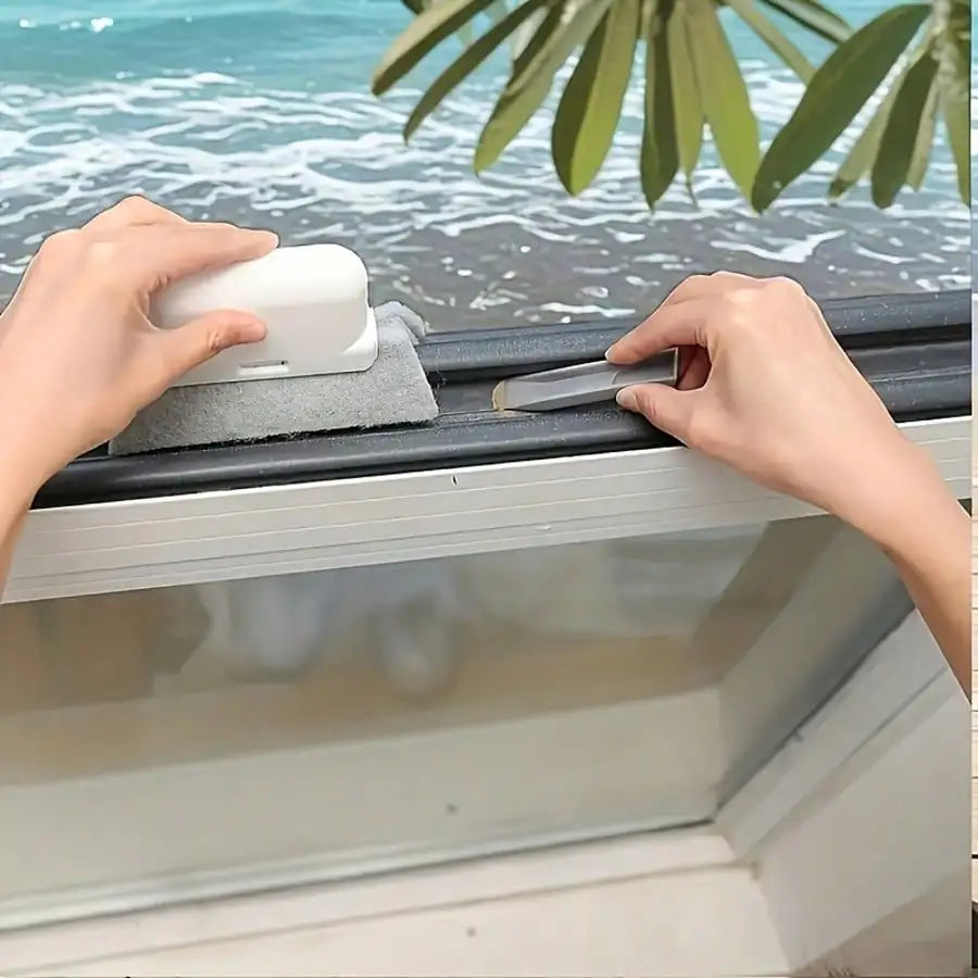 2-In-1 Detachable Window Track Cleaning Brush, Multifunctional Gap Cleaner For Door Slides, Window Sills, Kitchen Countertops And Frame Crevices, Easy To Use, Reusable, Perfect For Home Deep Cleaning
