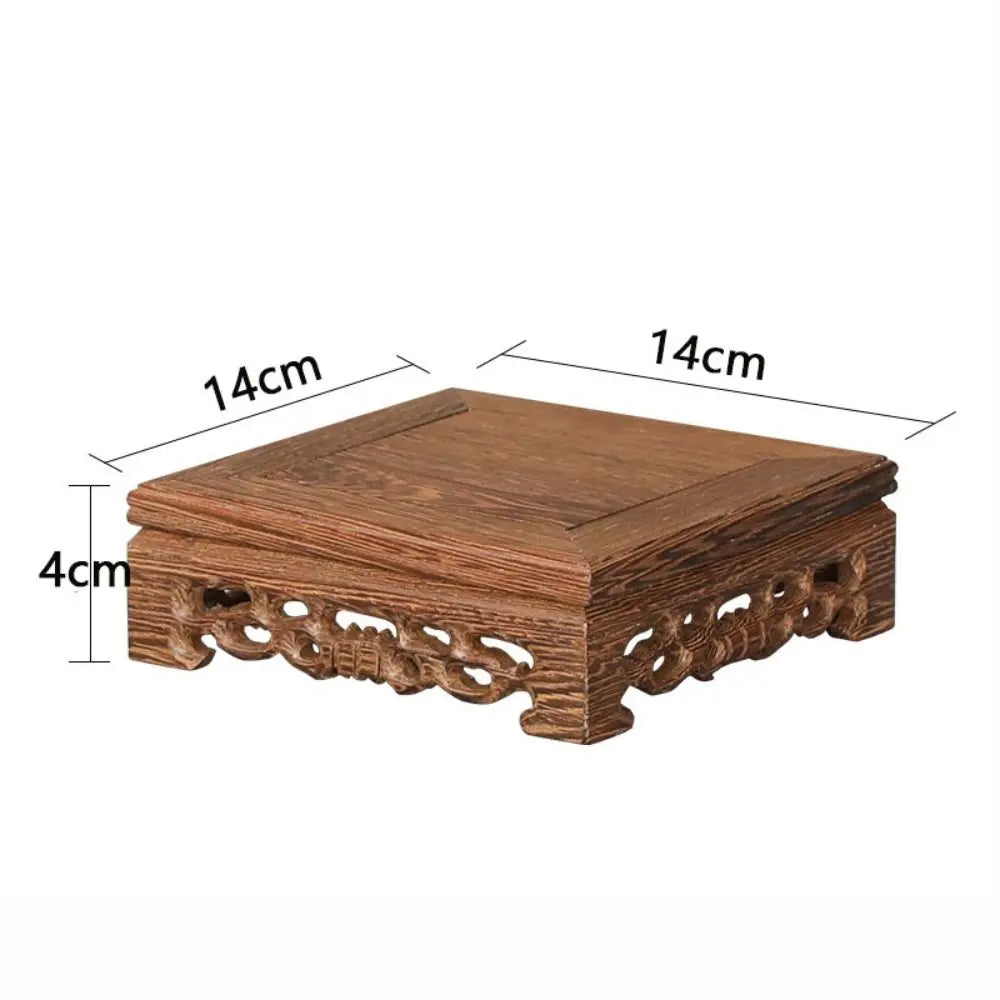 New Square Plant Stand Wooden Pot Trays Footrest Wooden Support Home Decor Flower Pot Tray Vase