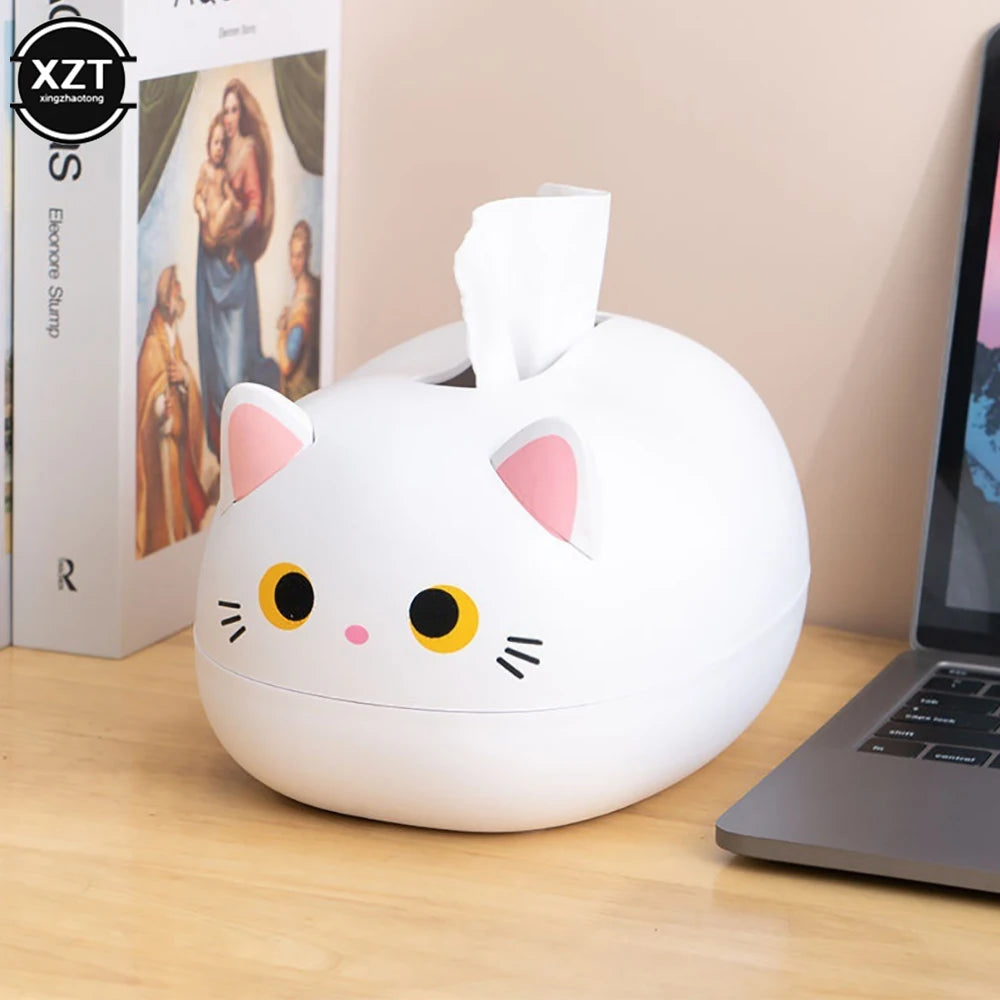 Kawaii Cat Tissue Box Kitchen Napkin Storage Box Wc Paper Container Desktop Toilet Paper Holder Nordic Style Home Decoration