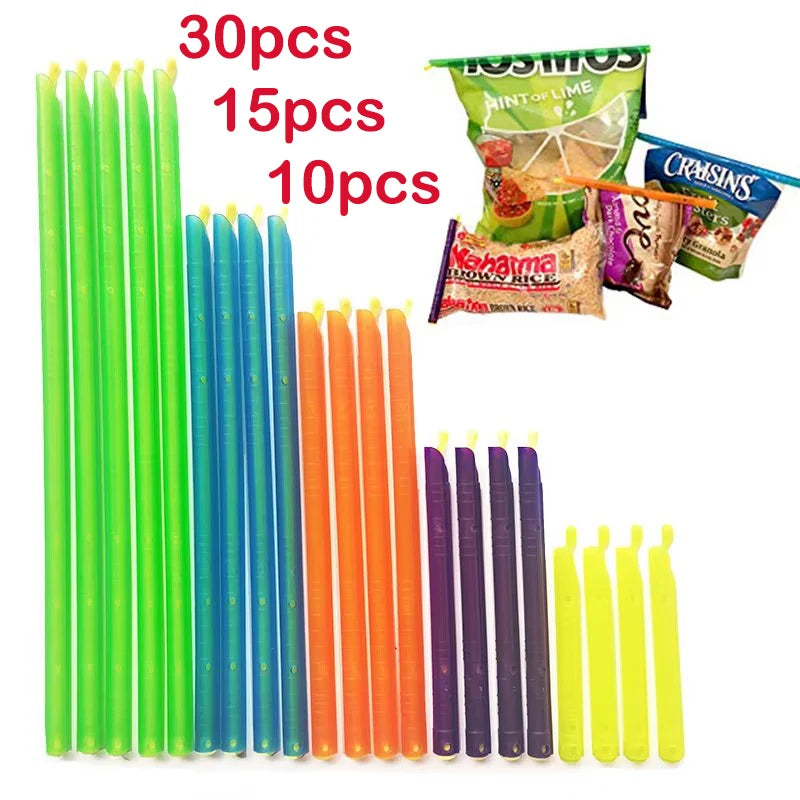 30Pcs/15Pcs Set Bag Clips Food Snack Bags Sealing Clips Seal Stick Food Preservation Sealer Reusable Kitchen Storege Organizer
