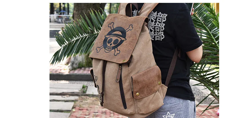 Cartoon Animation AttackonTitan ONEPIECE NARUTO Large Capacity Canvas Backpack