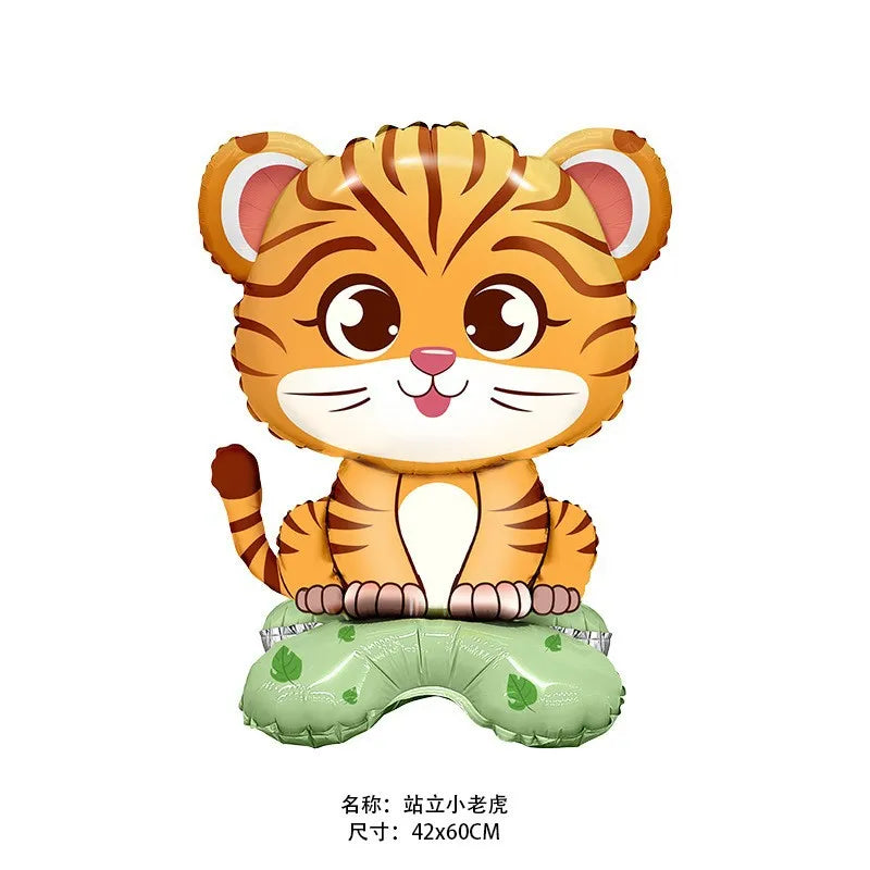 Standing Cute Animal Giraffes Seals Turtles Sharks Dolphin Bunny Foil Balloons Animal Sea Zoo Themed Birthday Party Decorations