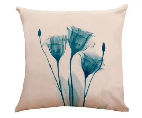 Colorful Flowers Printed Decorative Throw Pillow Floral Plant Cushion Cover Decoration Home Textile For Sofa Home