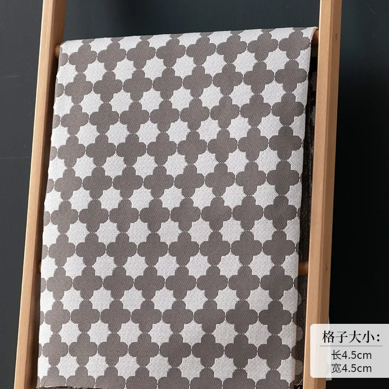 High-end Thousand Bird Grid Sofa Fabric Thickening Plaid Cotton Linen Cloth Tablecloth Pillow Cushion Cover Handmade DIY Fabric