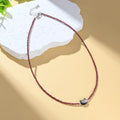 Trendy Cute Shell Cat Pendant Necklace with Natural Stone Beads Fashion Jewelry for Girl Women Charm Gift