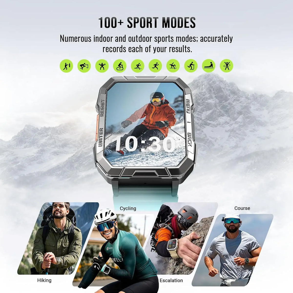 Blackview Military Smart Watch for Men with Flashlight/Compass IP68