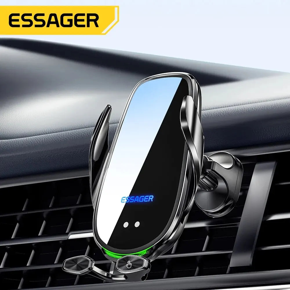 Essager 15W Car Wireless Charger Air Vent Mount For iPhone 14 13 12 Smart Wireless Charger Stand For Xiaomi Huawei Fast Charging