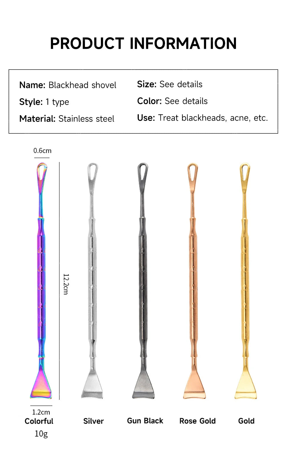 Double-Headed Acne Blackhead Removal Needles Stainless Steel Needle Remove Tools Face Skin Care Keratin Black Spot Pore Cleaner