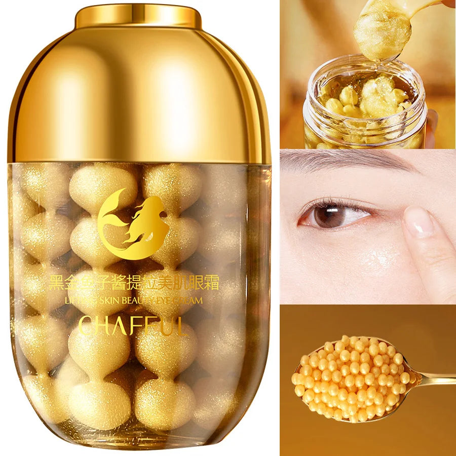 24k Black Gold Caviar Eye Cream Anti Dark Circles Eye Bags Firming Anti Aging  Moisturizing Eyes Skin Care For All Skin Types