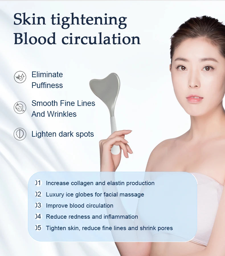Ice Globes Facial Skin Care Tools for Women Face Eyes, Stainless Steel Face Beauty Cryo Sticks for Girls Ladies